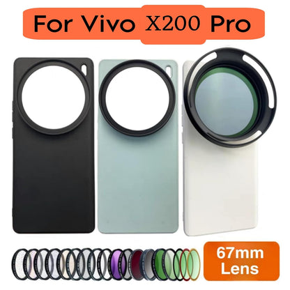 Vivo X200 Pro with Lens Cap Cover Support 67mm ND Filter Lens Phone Case Accessories