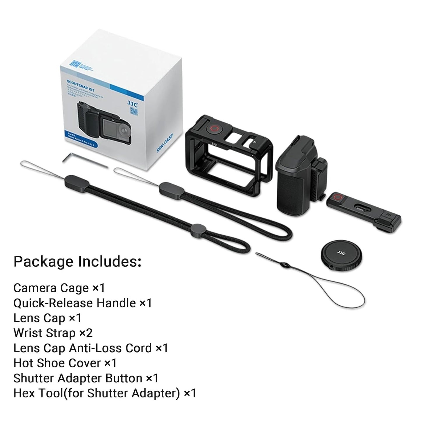 JJC Handle Grip Kit for DJI Osmo Action 3/4/5 Pro / Xtra Edge Pro Accessories