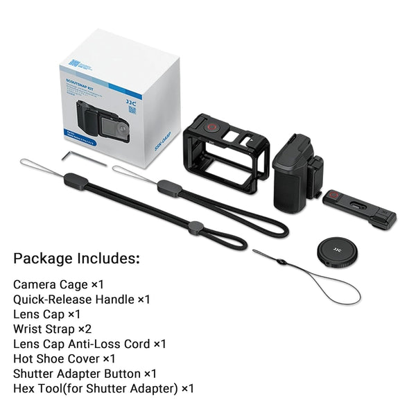 JJC Handle Grip Kit with Metal Cage for DJI Osmo Action 5 Pro, 4 and 3