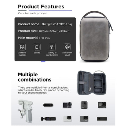 GetZget® VCU-TECH Multipurpose Camera Case Compatible with DJI Pocket 3/2/ 1, Om7/ 7P, OM6/ 5/4 Osmo Mobile, GoPro, Insta360 Flow 2 Pro, Ace pro 2, x5, x4, Go 3s Camera Protective Premiume Bag