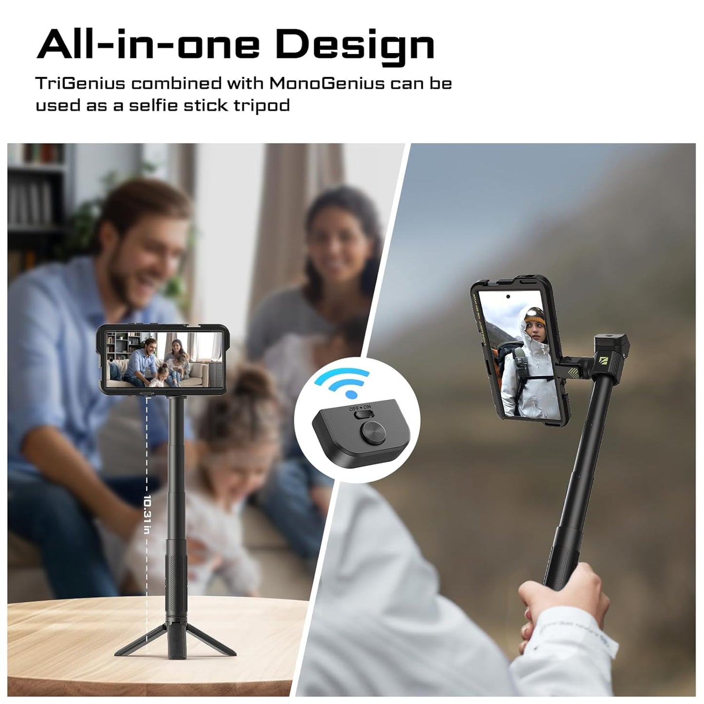 Freewell Genius Rig Cage for Samsung S25 Ultra – Tool-Free Setup, Tripod and Monopod Handles, Bluetooth Remote