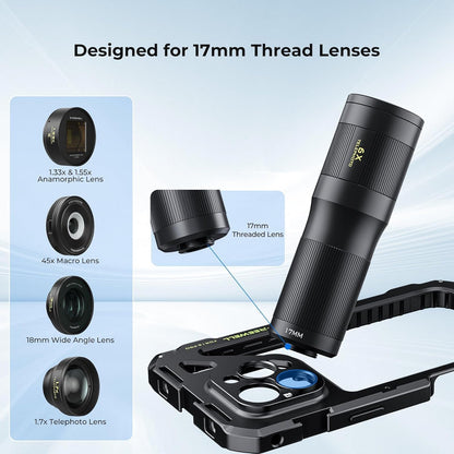 Freewell Genius Rig Cage for 16 Pro - Tool-Free Installation, Multifunctional Tripod & Monopod Handles, Bluetooth Remote