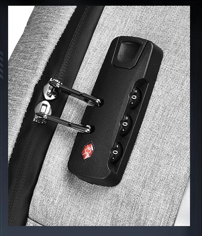 GetZget® Laptop Carrying Case Bag For College/Office/Travel/Suitcase/Luggage Outdoors Fashion waterproof Backpack With Charging Port & Number Lock (Black)