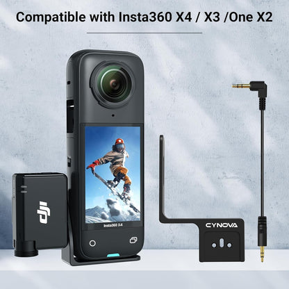 CYNOVA Insta 360 X4 Mic Mini Receiver Mount For DJI Mic Mini, Insta360 X5, X4, X3 Aluminum Cold Shoe Mount Bracket