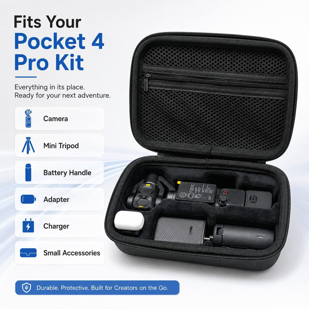  Carrying Case Bag For DJI Osmo Pocket 4 Pro Water Splash Proof Protective Storage Hand Bag
