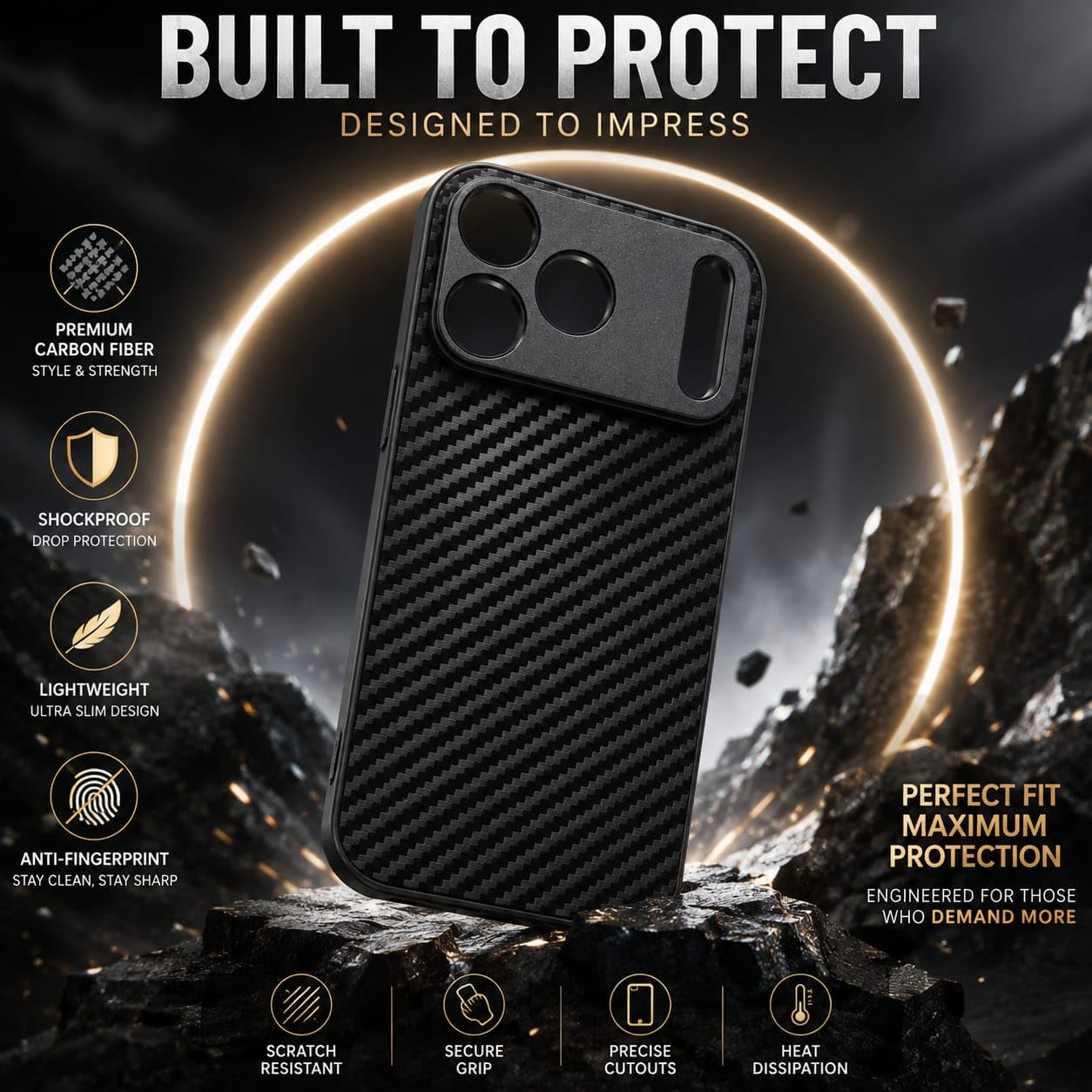 Getzget 17mm Lens Mount Phone Case For iPhone 17 Pro | Supports 17mm Telephoto, Macro & Wide-Angle Lenses