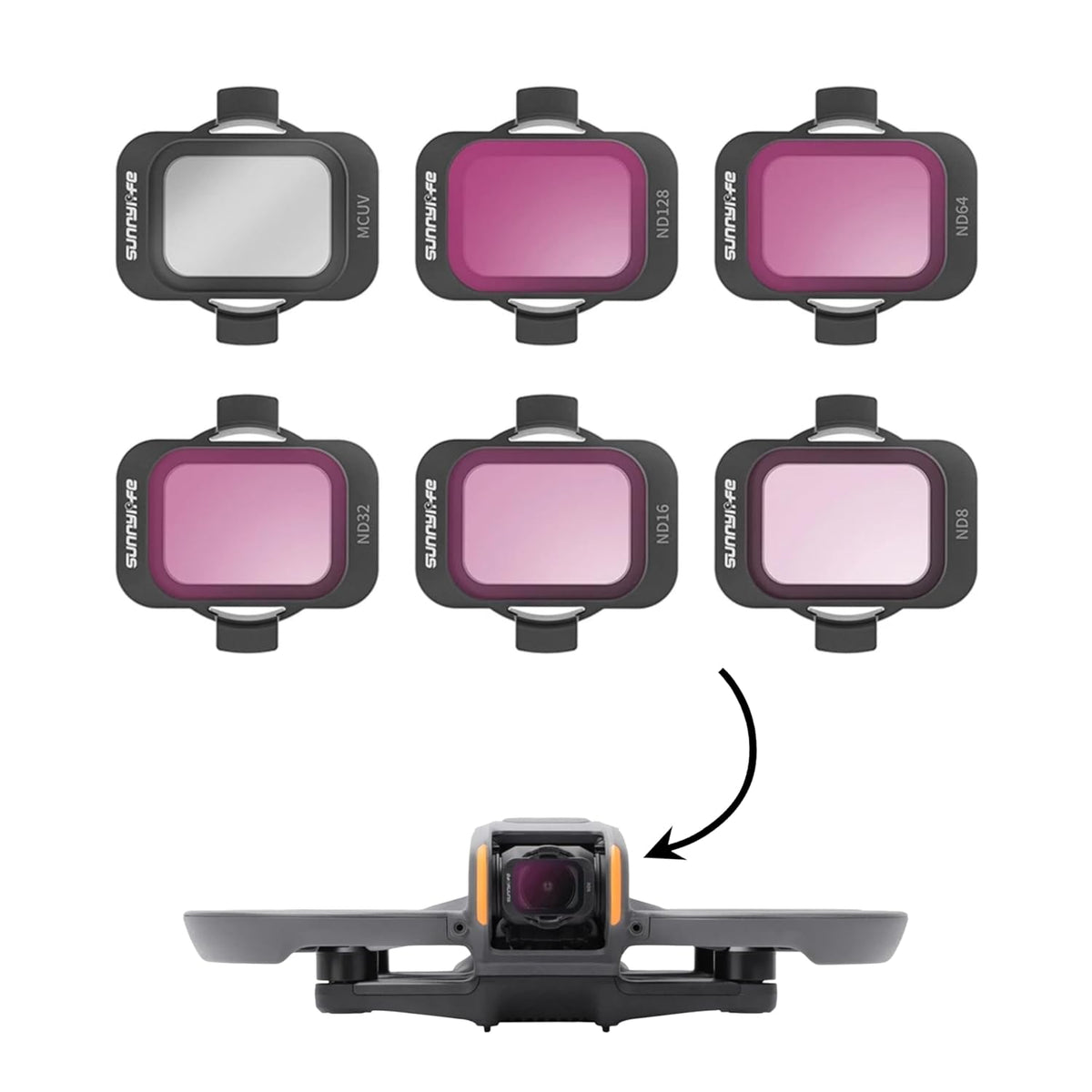 Sunnylife 6-in-1 ND Filter Set for DJI Avata 2 (MCUV, ND8-ND128)