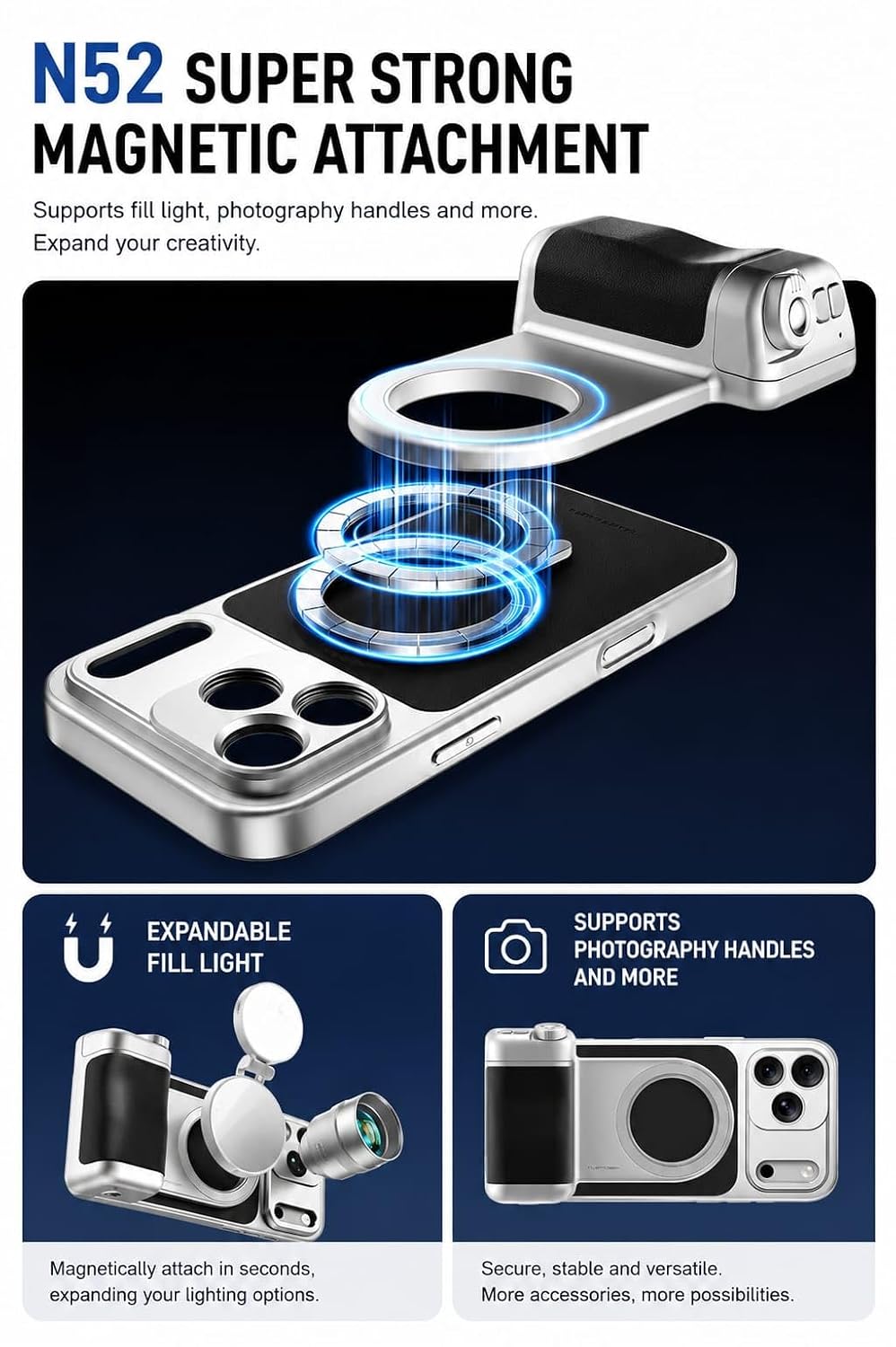 Martvsen Case For iPhone 17 Pro Max Magsafe with 17mm Threaded Lens Mount, Magnetic Phone Cover