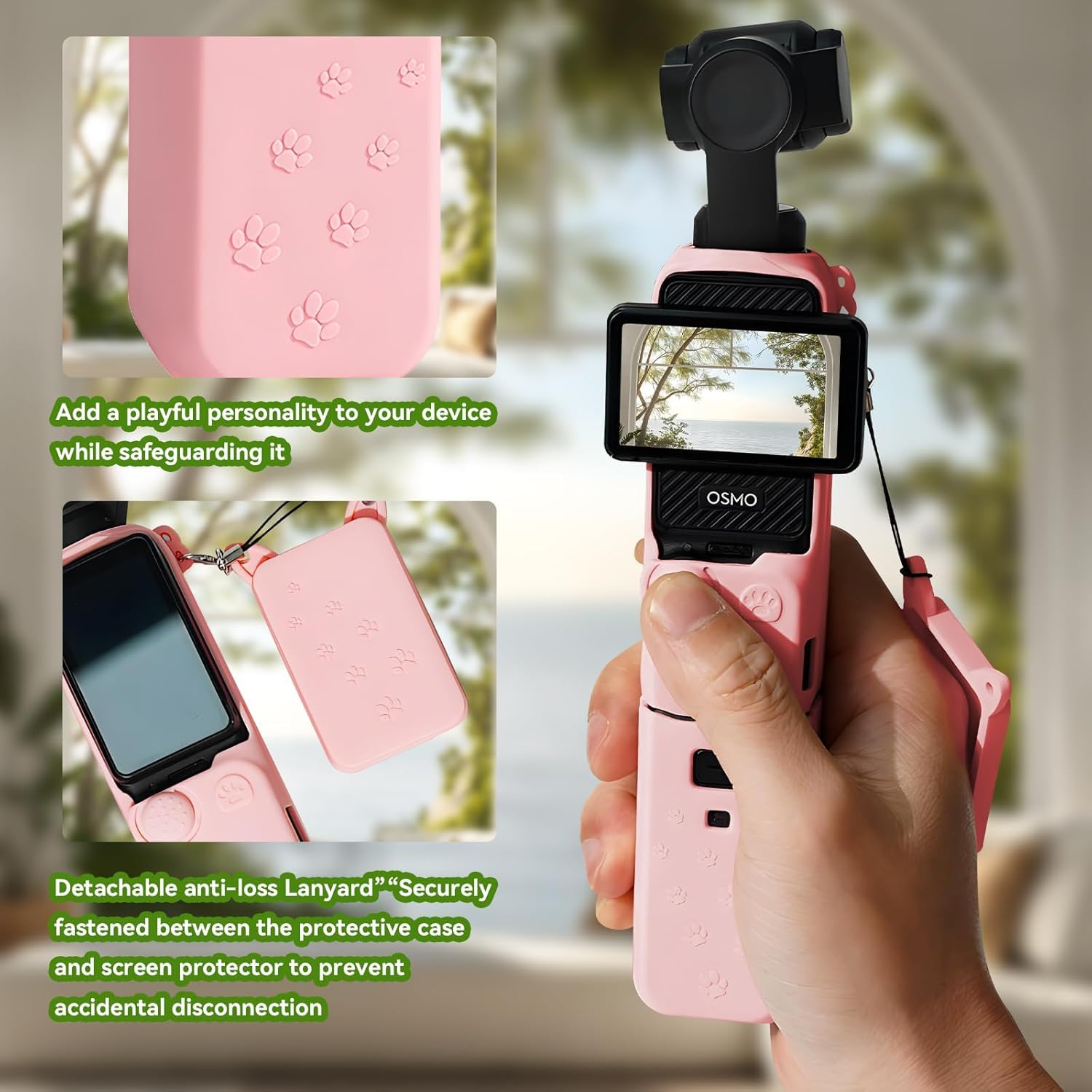 Getzget Silicone Cover for DJI Osmo Pocket 3 Creator Combo Camera Scratch Protector Cover Accessories (Pink)