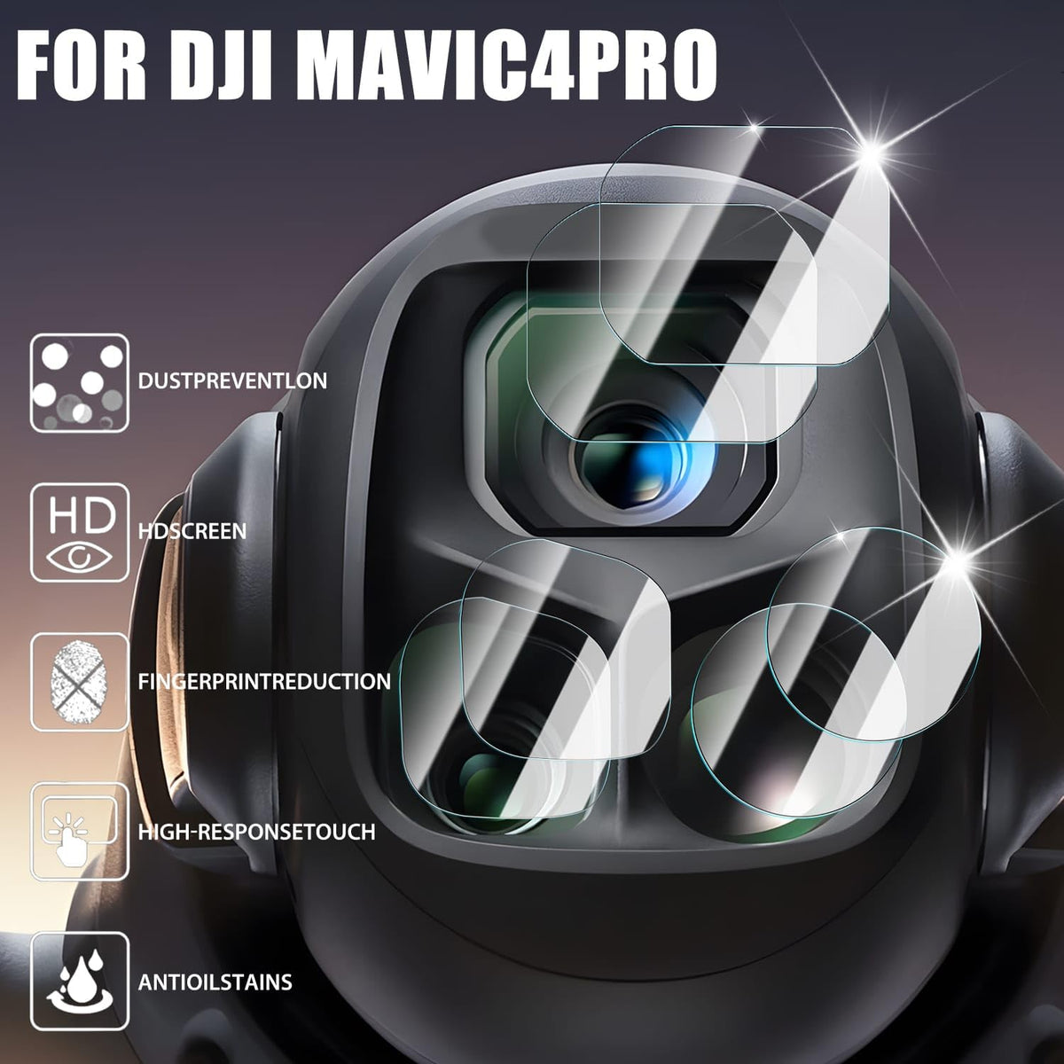 Tempered Glass Lens Protector for DJI Mavic 4 Pro Gimbal Camera (view 3)