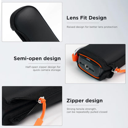Black Mini Camera Bag for INSTA360 X4, Multifunctional Selfie Stick Case GetzGet