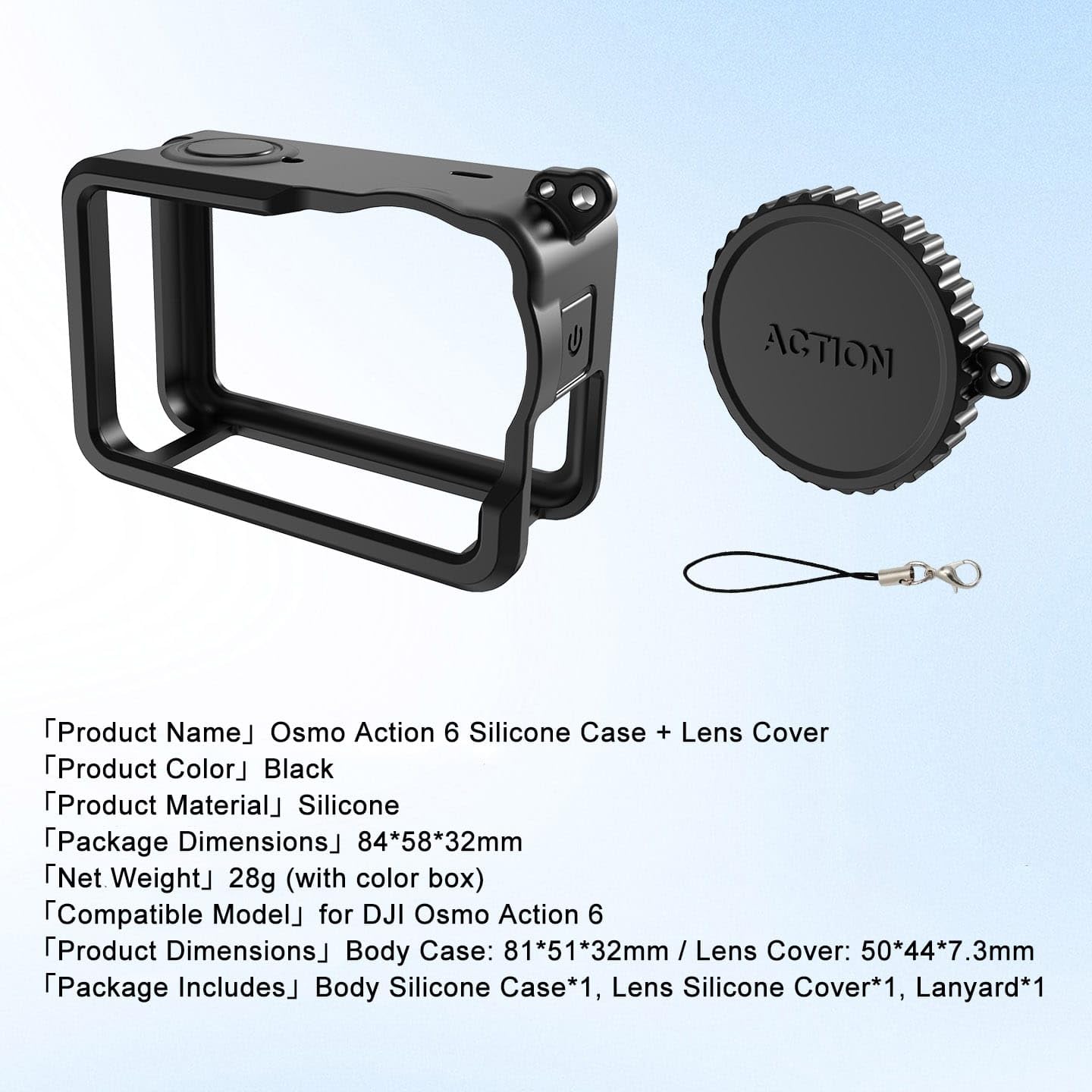 Getzget Silicone Cover for DJI Action 6 Camera 