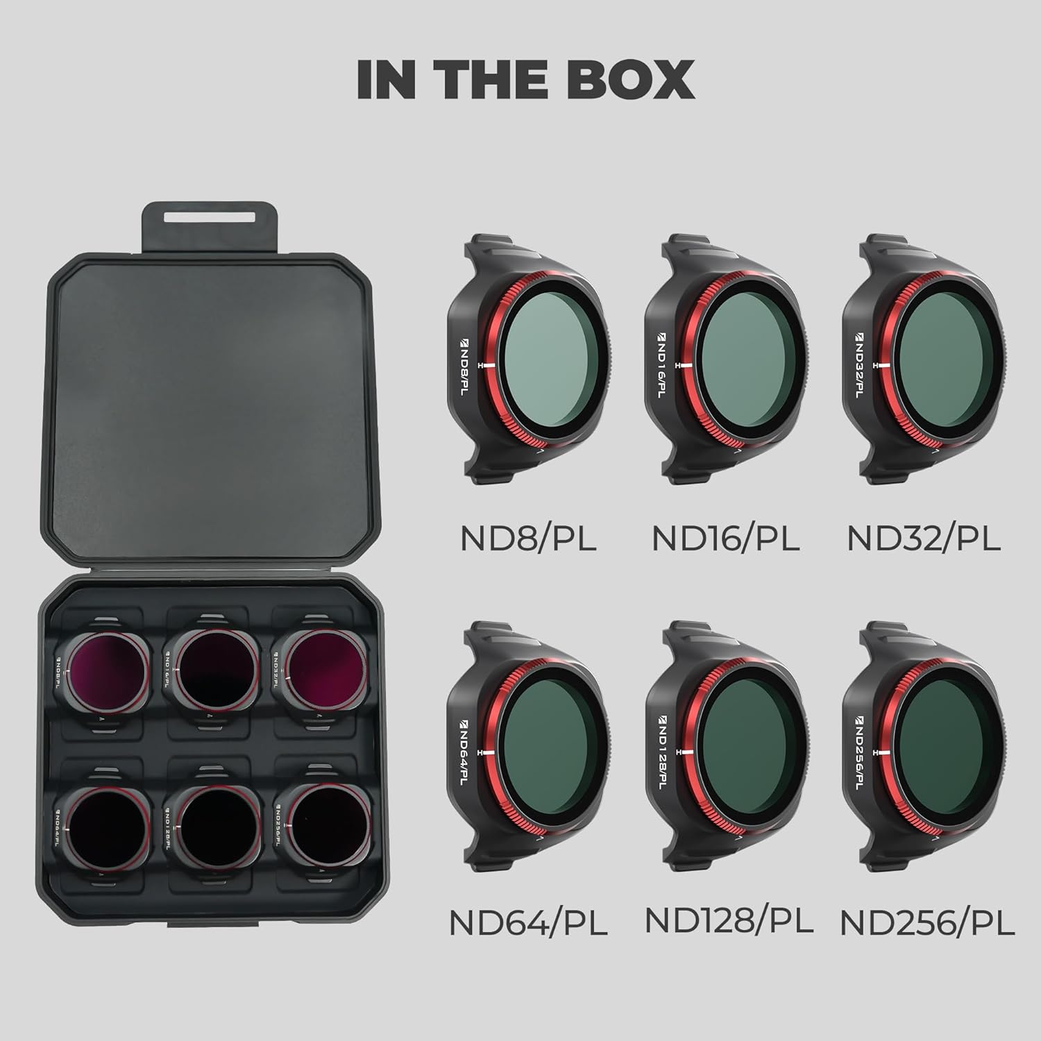 Freewell Bright Day 6-Pack ND/PL Filters for DJI Mini 5 Pro (ND8/PL, ND16/PL, ND32/PL, ND64/PL, ND128/PL & ND256/PL)