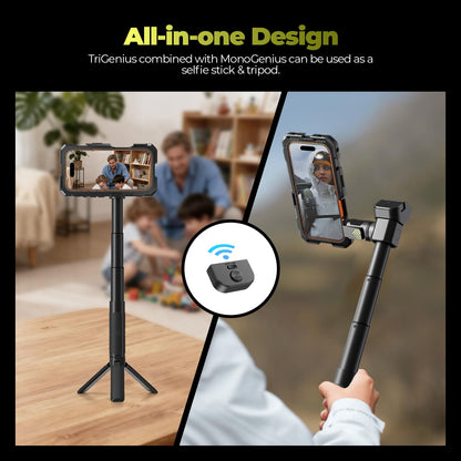 Freewell Genius Rig Cage for iPhone 17 Pro Max -  Multifunctional Tripod and Monopod Handles, Bluetooth Remote