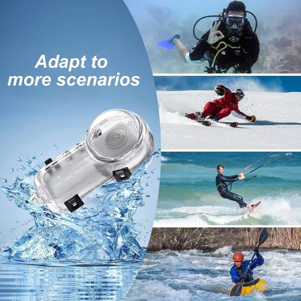 GetZget Waterproof 60M Underwater Invisible Dive Case For Insta360 X5 