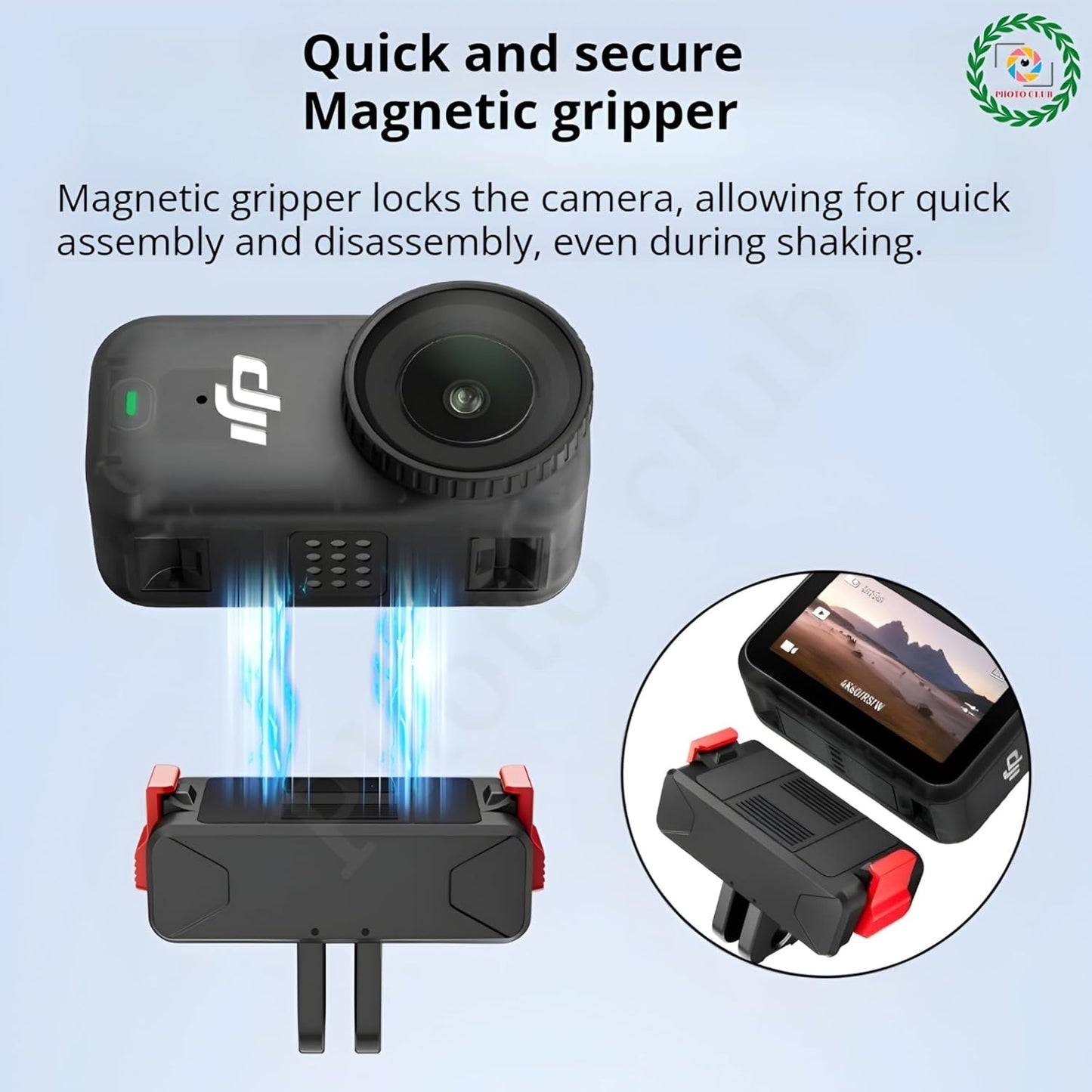 GetZget Magnetic Quick Release Base Mount For DJI Action 6/ Osmo Nano 