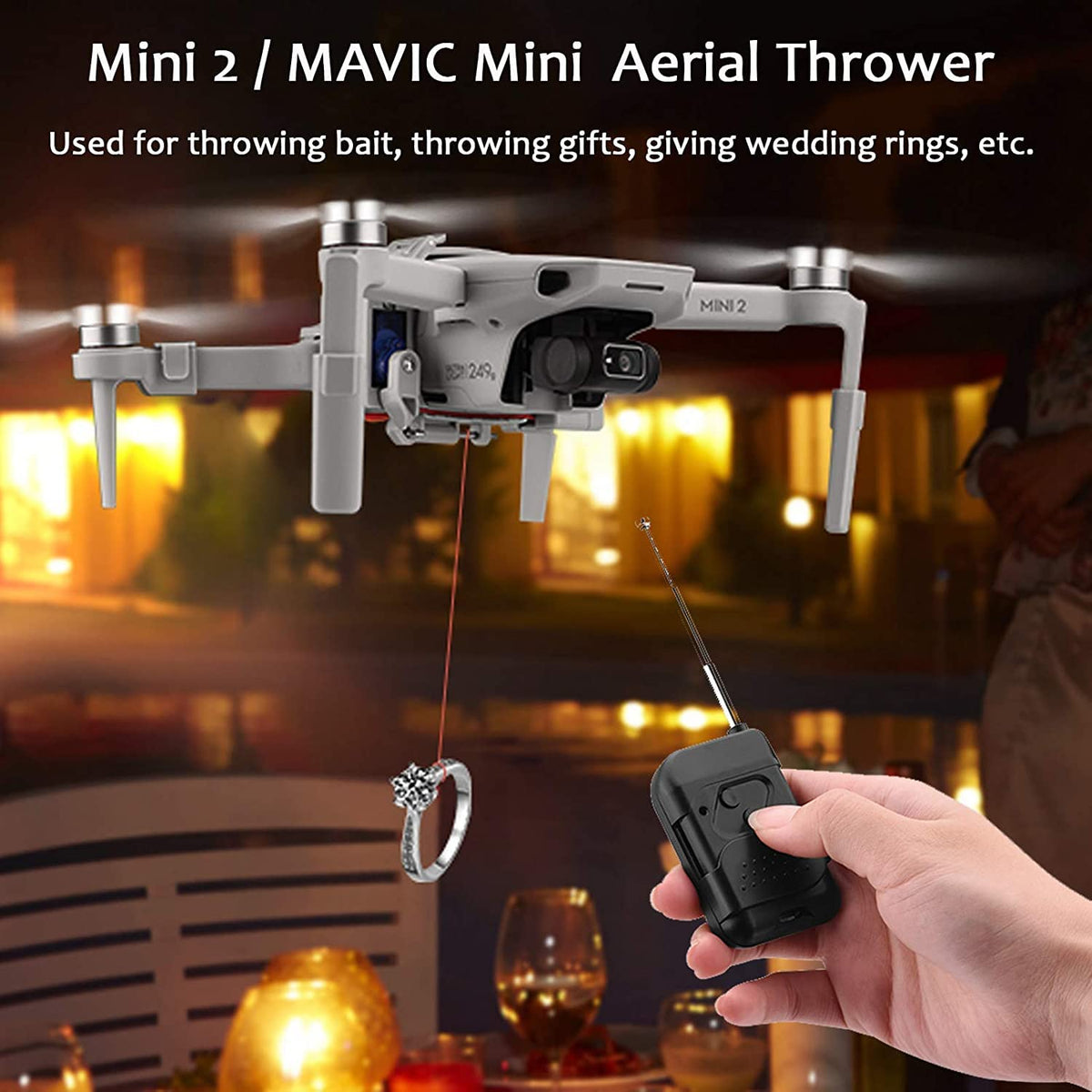 Wedding Ring Dropper Packet Thrower for DJI Mavic Mini, Mini 2 and Mini SE (view 7)