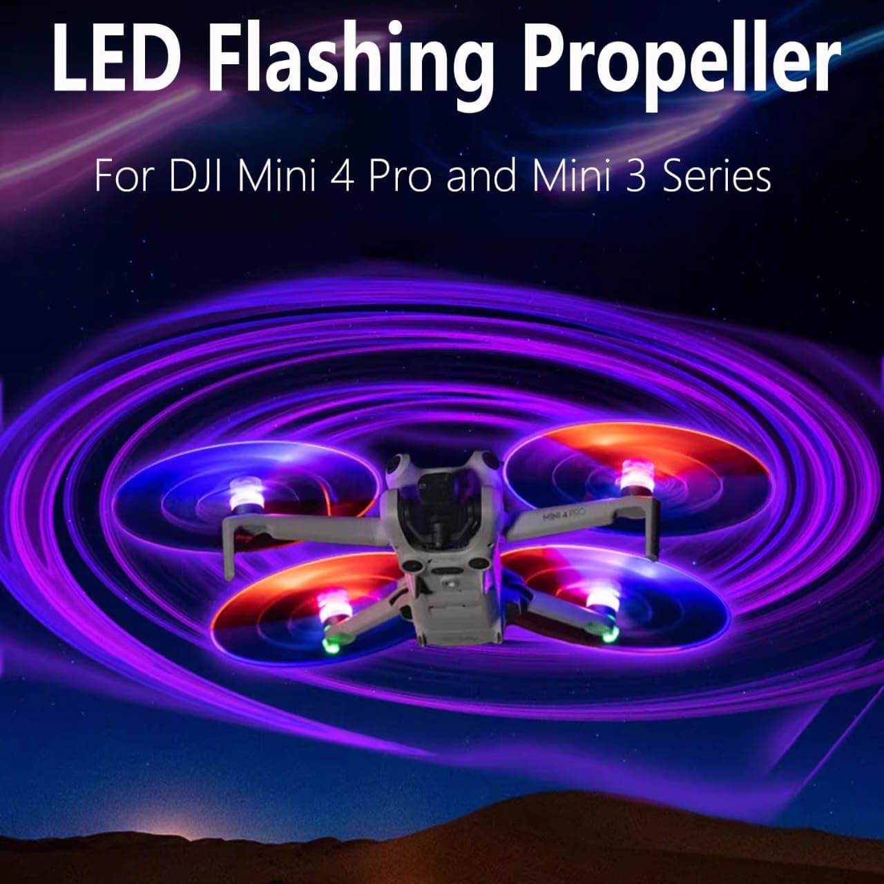 GetZget® Led Flash Props Compatible with DJI Mini 3 Series and mini 4 pro Led Light Propellers Accessories (Full Set)
