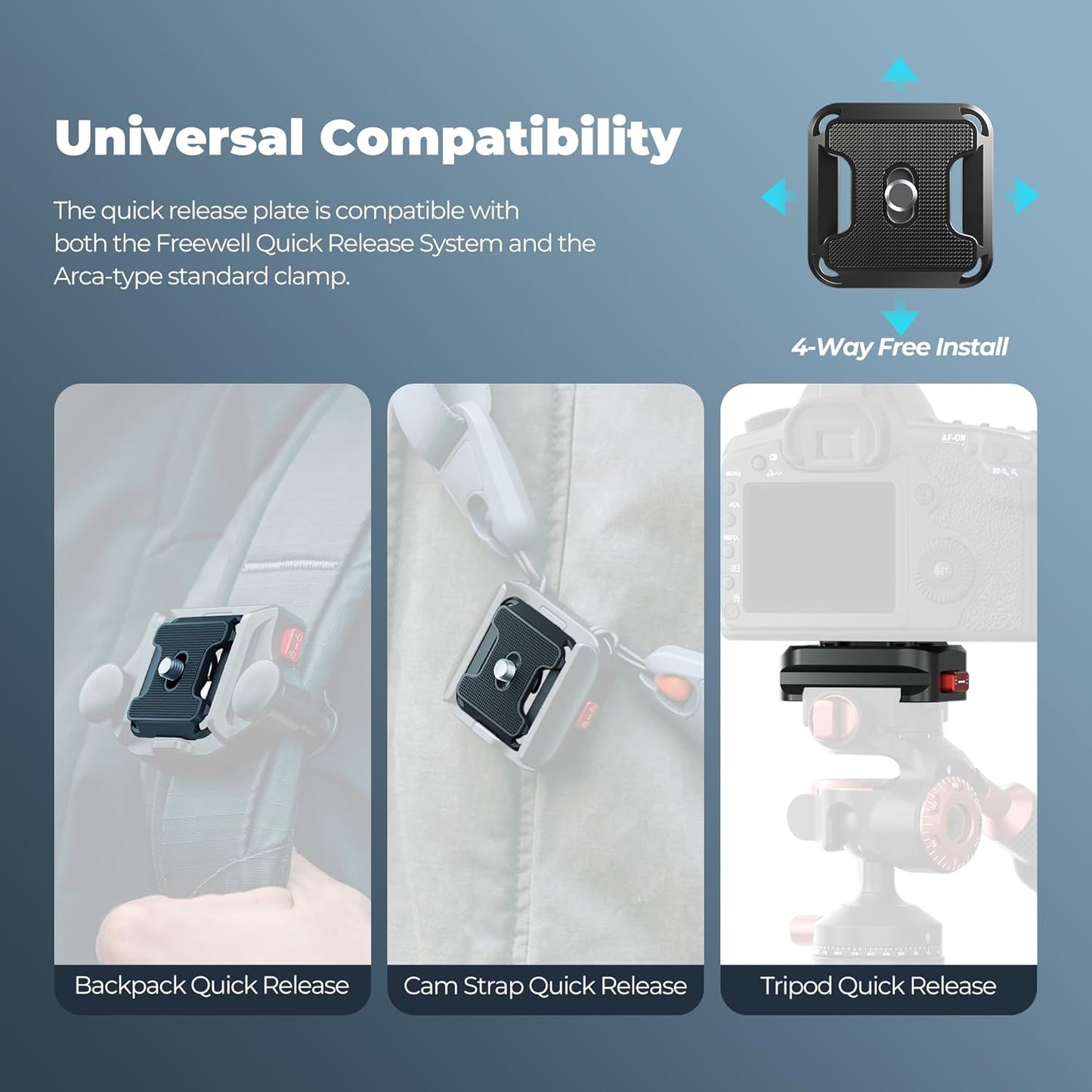 Freewell Tripod Quick Release Clamp for Fast Camera Mounting