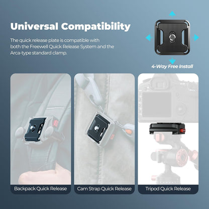 Freewell Tripod Quick Release Clamp for Fast Camera Mounting