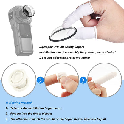 Premium Protector Lens Guards for Insta360 ONE RS 1-Inch 360 Edition with Silicone Lens Cover Cap Accessories