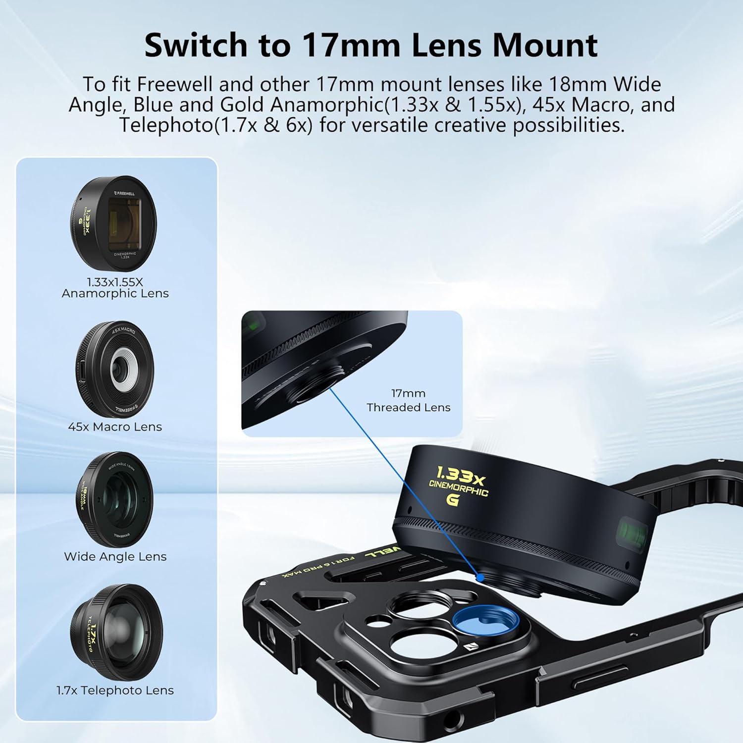 Freewell Multifunctional Smartphone Tool-Free Genius Rig Cage (16 Pro Max)