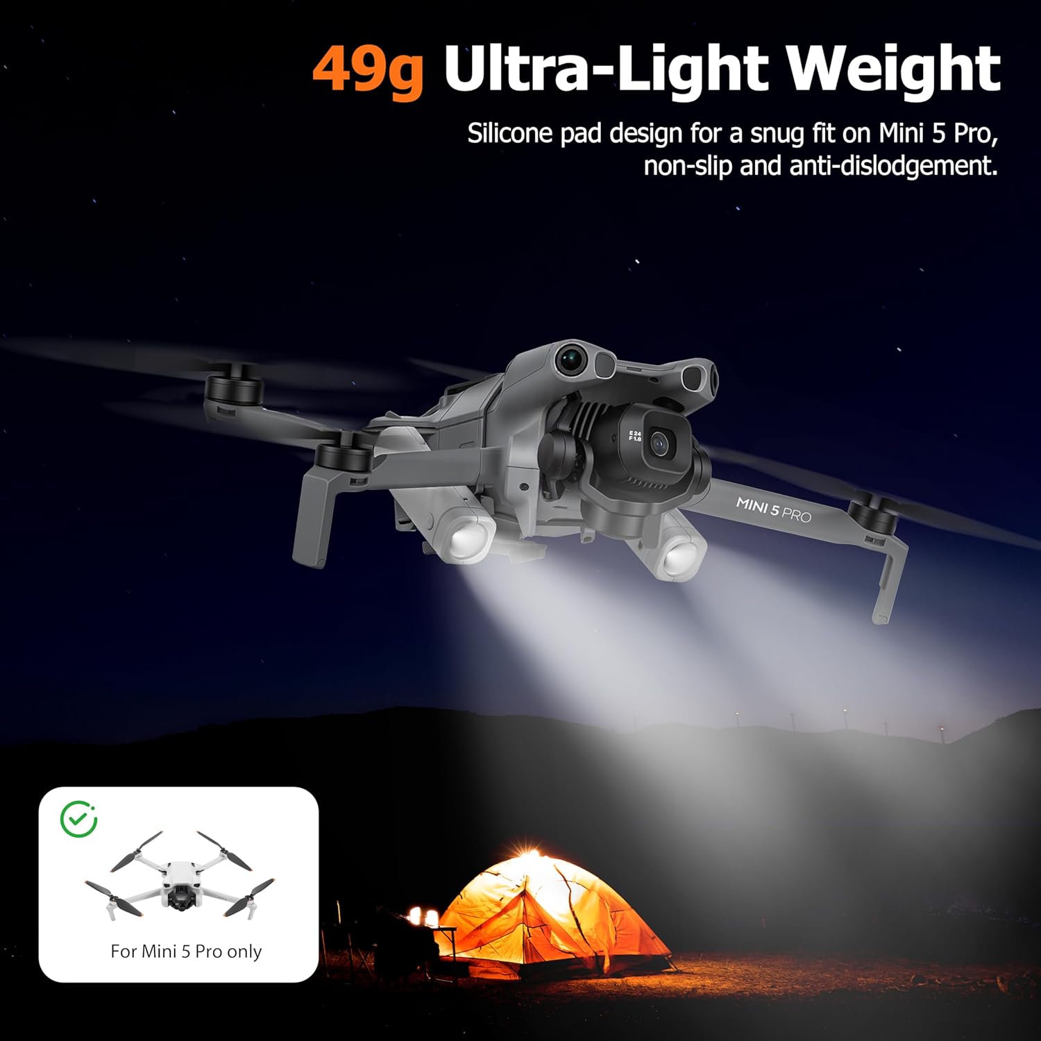 Getzget LED Night Flight Aassist Light for DJI Mini 5 Pro 
