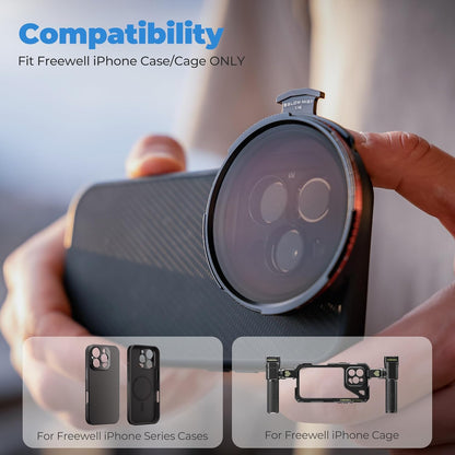 Freewell Pro Hybrid Magnetic Filter 1 to 10 Stop Variable ND/CPL with ND32, Soft Gradient 1.2 For iPhone Case & Cage