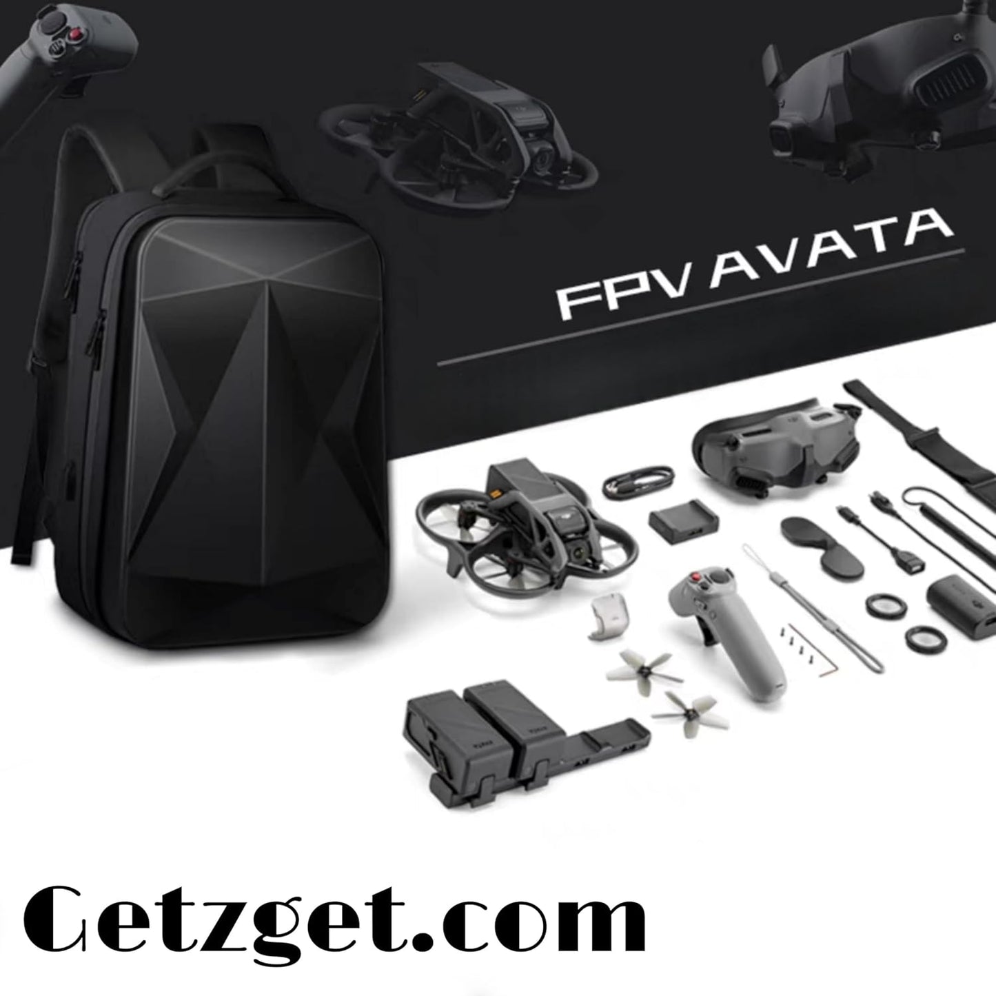 Multipurpose Hard Shell Waterproof Backpack for DJI Avata & Accessories (Black)