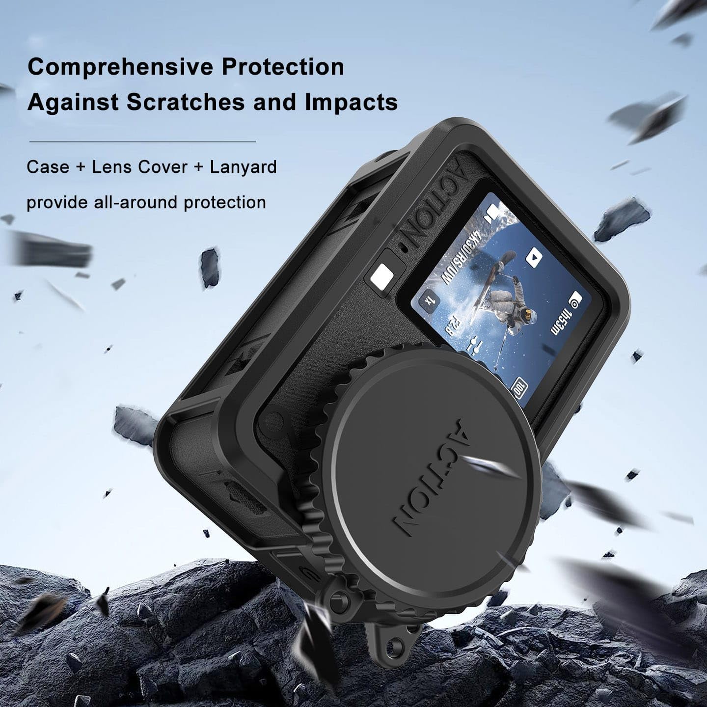 GetZget® CY-NOVA Silicone Cover for DJI Action 6 Camera Hand Grip and Scratch Protection Case Premium Accessories