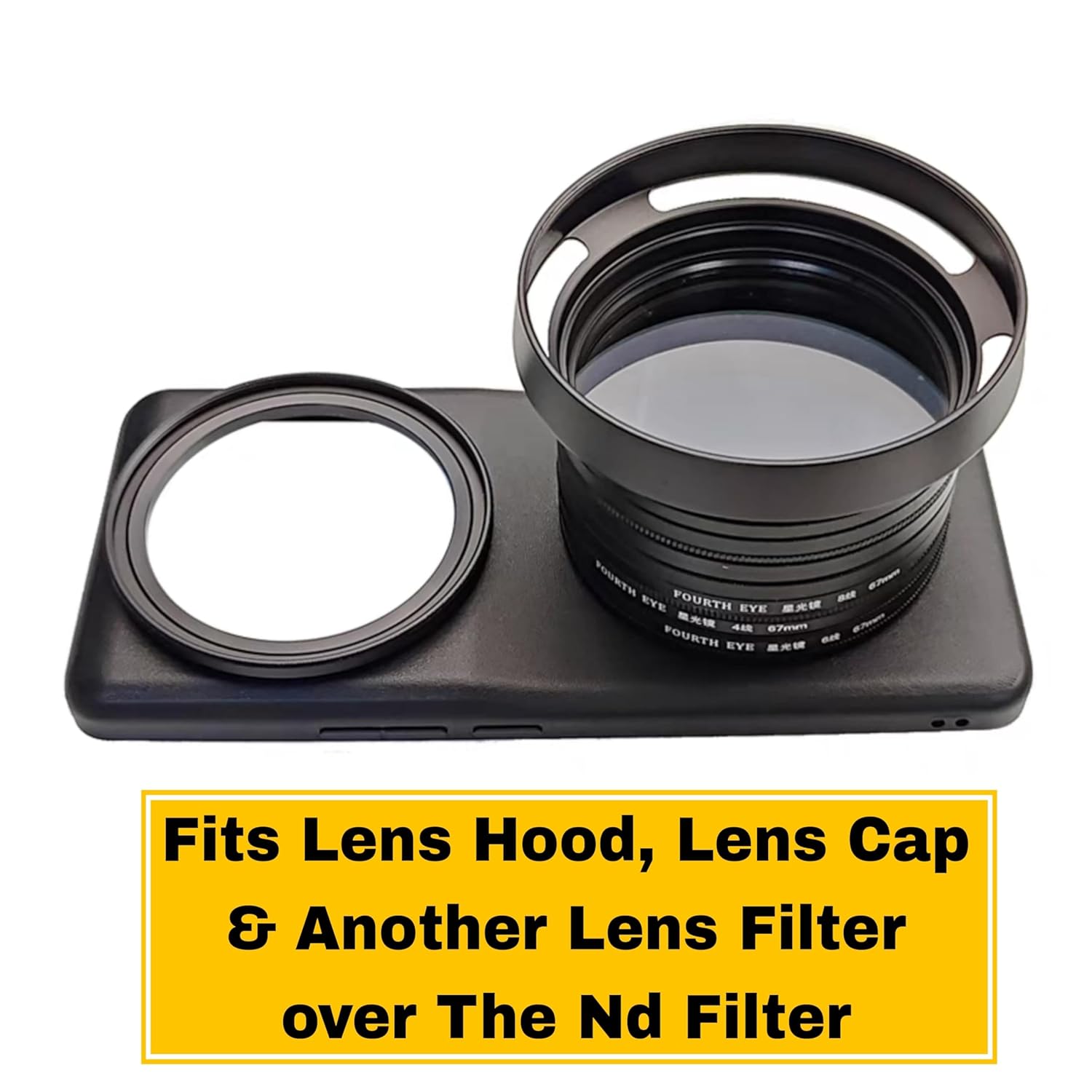 58mm Lens Hood Compatible with oneplus12, iPhone 14/15 pro & pro max, Xiaomi 14 Mobile Cover, DSLR Camera Lens Protector Accessories