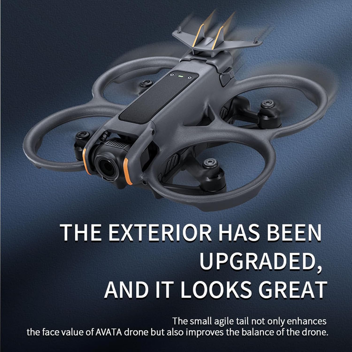 Getzget Flight Tail Wing For DJI AVATA 2 Drone, Anti-Release Buckle Snap-On Battery Fin Fixed Stabilizer Part 