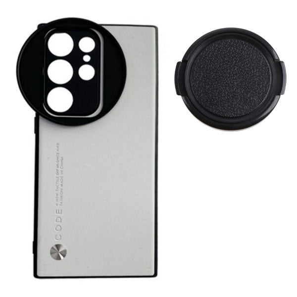 67mm Filter Phone Case for Samsung Galaxy S24 Ultra with Lens Cap (White)