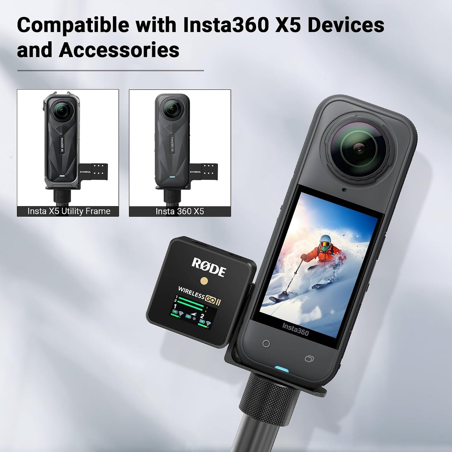 Insta360 X5 RØDE Wireless GO Microphone Holder(with 3.5mm Audio Cable)