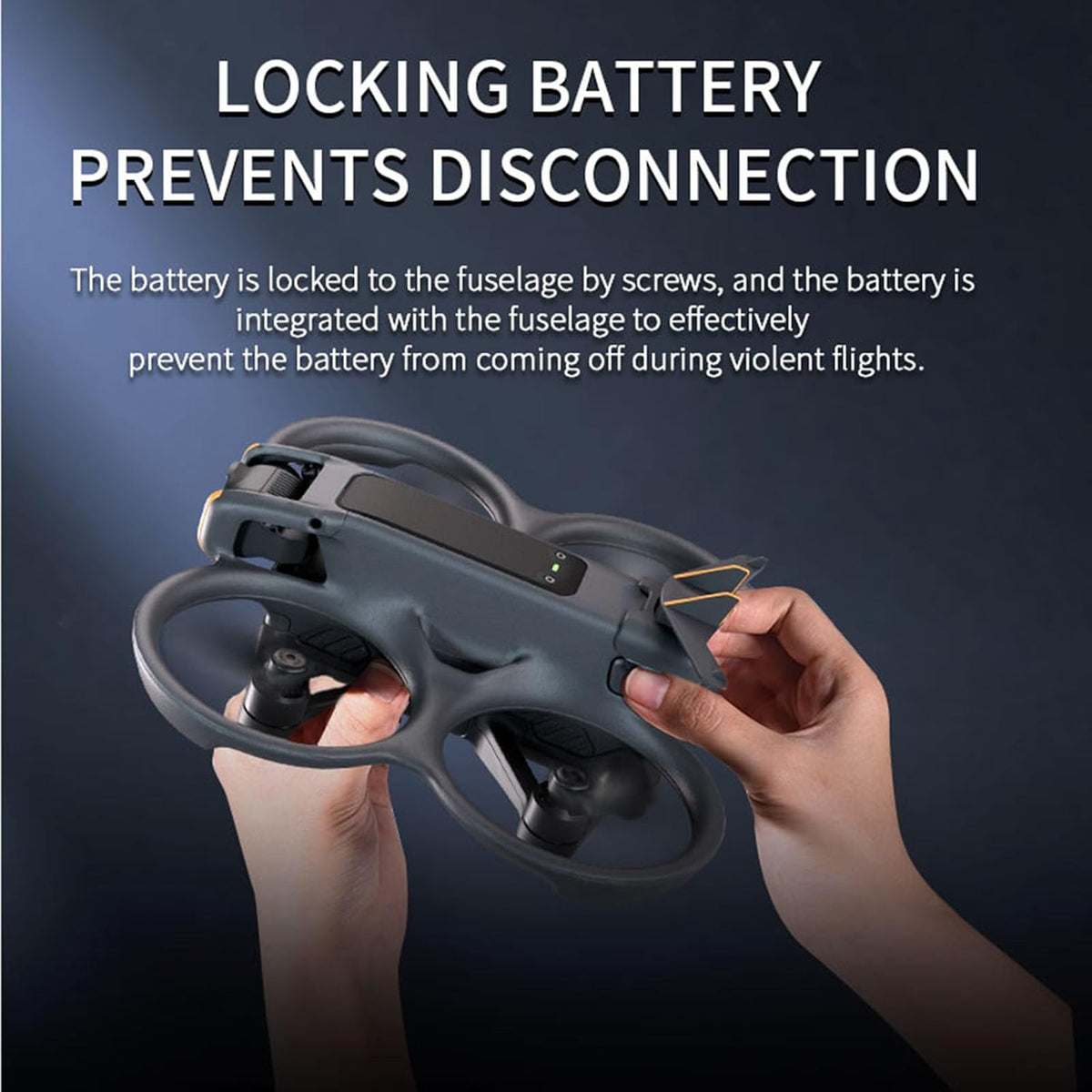 Flight Tail Wing for DJI Avata 2, Snap-On Anti-Release Battery Buckle (view 4)