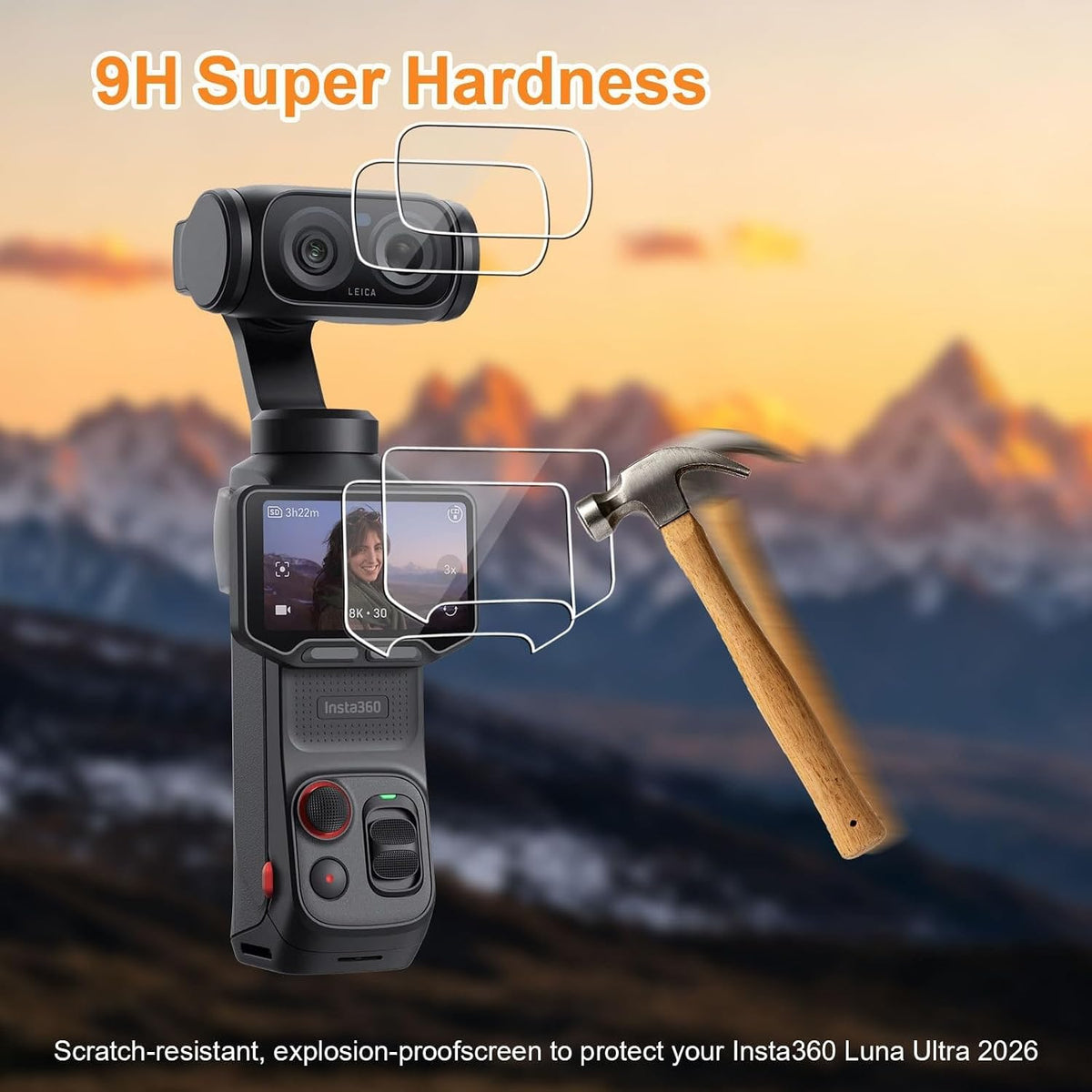 Screen Guard For Insta360 Luna Ultra Camera Screen Protective Tempered Glass