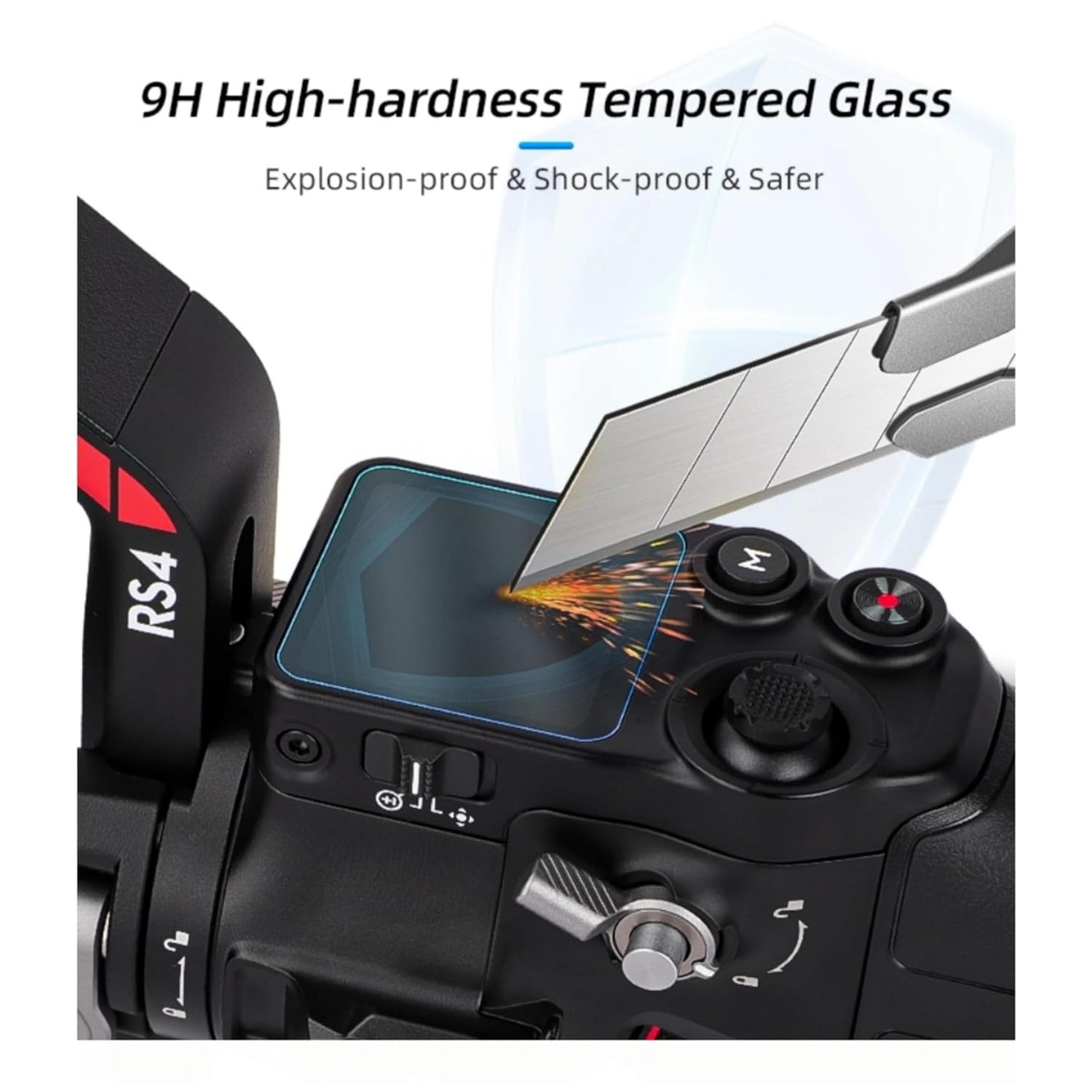 GetZget® Tempered Glass Compatible with Dji Ronin Rs 4 Gimbal screen protector Guard 9H Hardness 2d Curved edge HD Clarity accessories(Pack of 2 Glass)