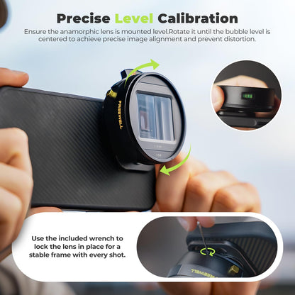 FREEWELL 1.33x Anamorphic Lens for iPhone & Samsung - 3-in-1 Streak Color (Neutral, Gold, Blue) Works with 17mm Phone Case
