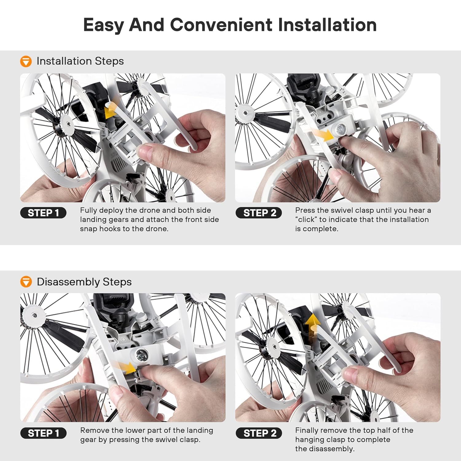  LED Landing Gear 2 in 1 with Search Light For DJI Flip Height Extender Leg - Accessories