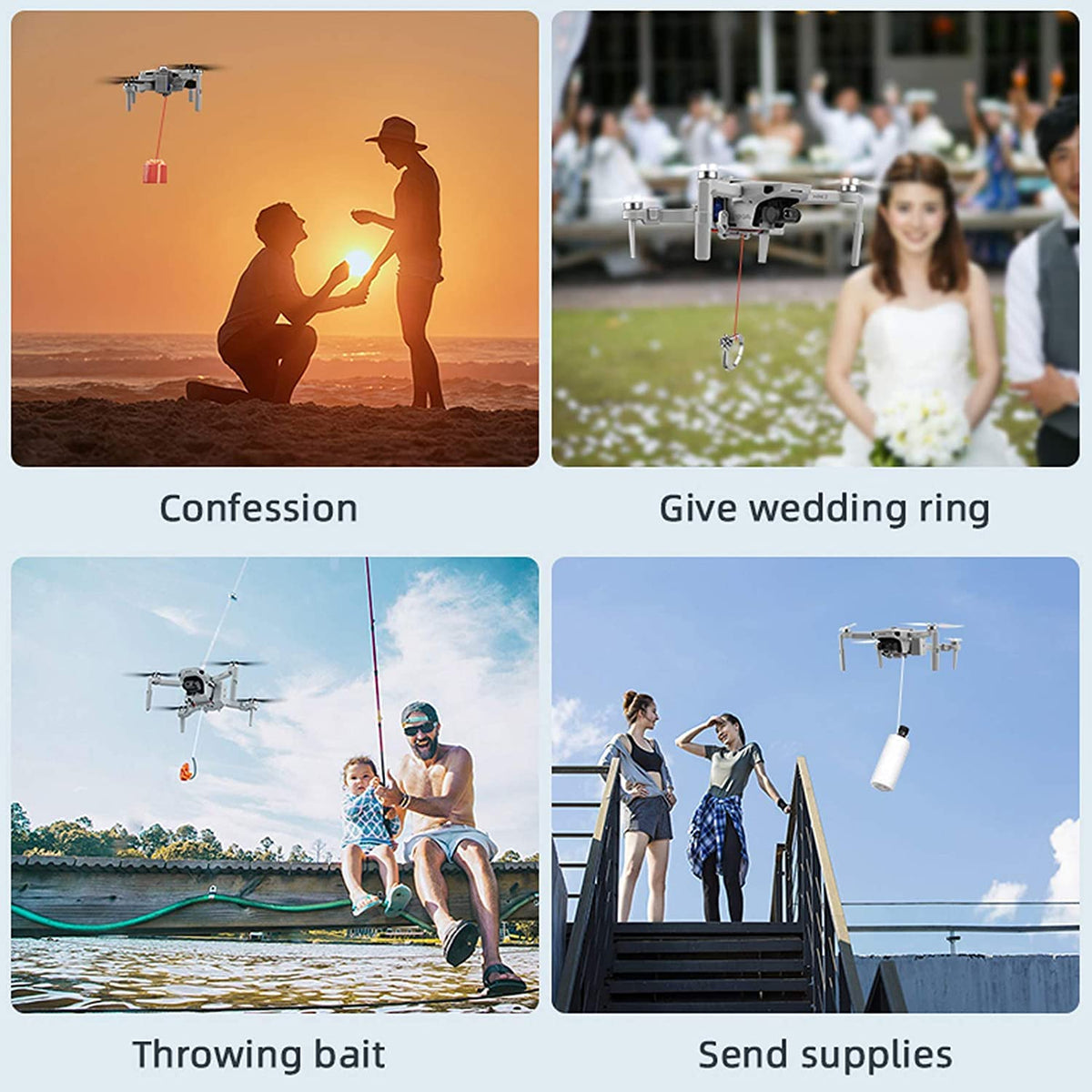Wedding Ring Dropper Packet Thrower for DJI Mavic Mini, Mini 2 and Mini SE (view 6)