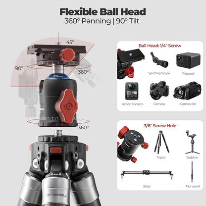 The Real Multi-Tripod 5-in-1 Carbon Fiber Design for Cameras & Smartphones, Tripod, Monopod, Trekking Pole, Desktop Mode – Up to 20kg Payload