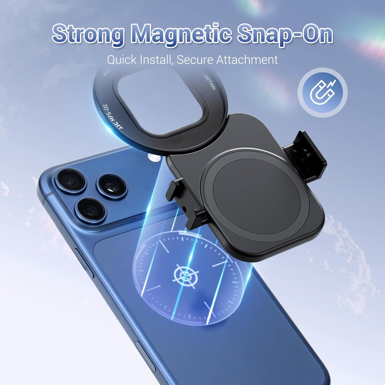 Getzget Phone Lens Filter Adapter Magnetic Mount For iPhone 17/16/15/14 Pro/ Max/ Air