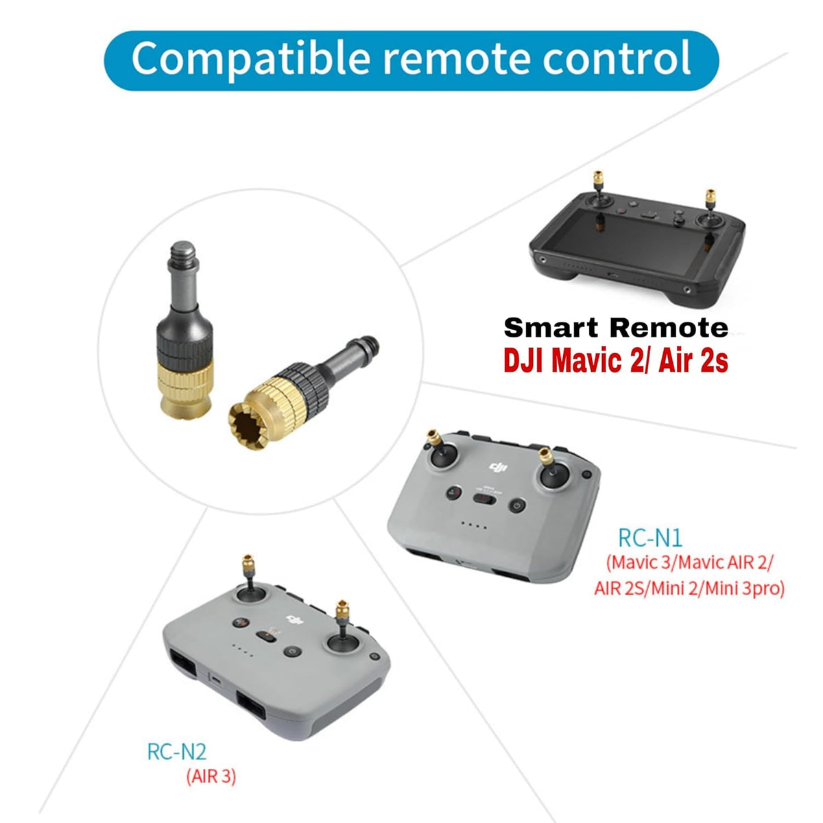 Height-Extendable Aluminium Joystick for DJI RC-N1/N2 Remote Controller (view 2)