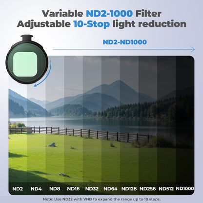 Freewell Pro Hybrid Magnetic Filter 1 to 10 Stop Variable ND/CPL with ND32, Soft Gradient 1.2 For iPhone Case & Cage