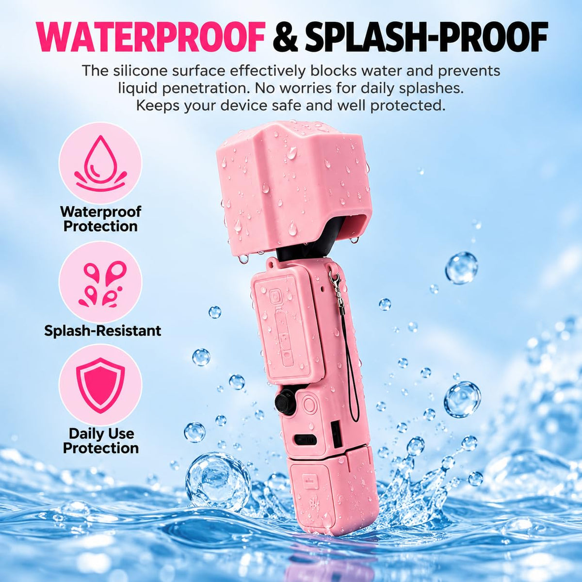Silicone For DJI Osmo Pocket 4p pro Creator Combo Camera Scratch Protector Cover Case Accessories (Pink)