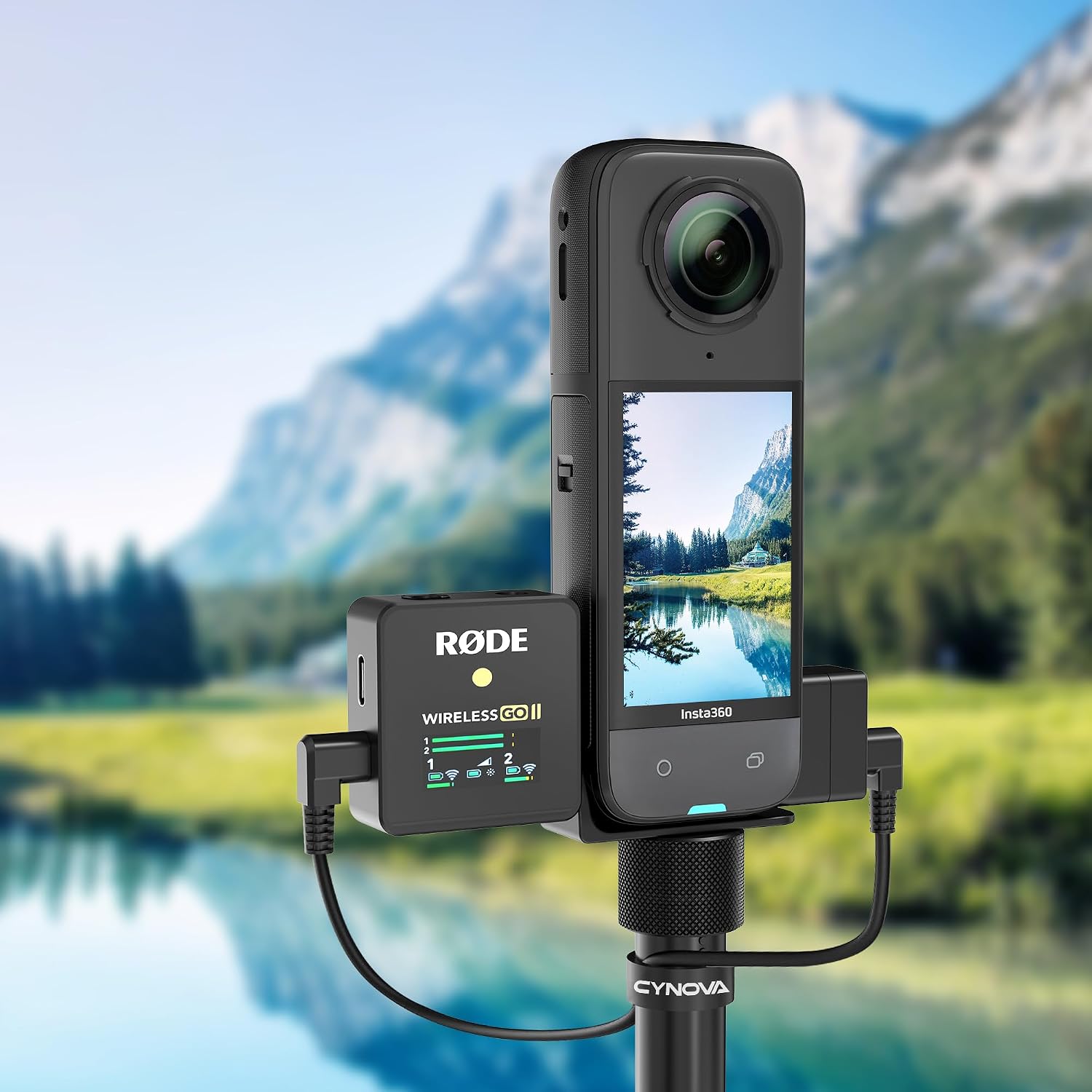 Insta360 X5 RØDE Wireless GO Microphone Holder(with 3.5mm Audio Cable)