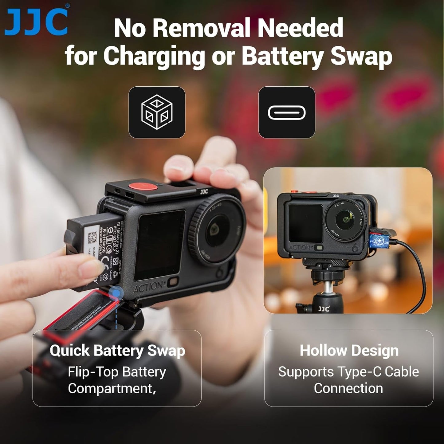 JJC Handle Grip Kit for DJI Osmo Action 6 Accessories