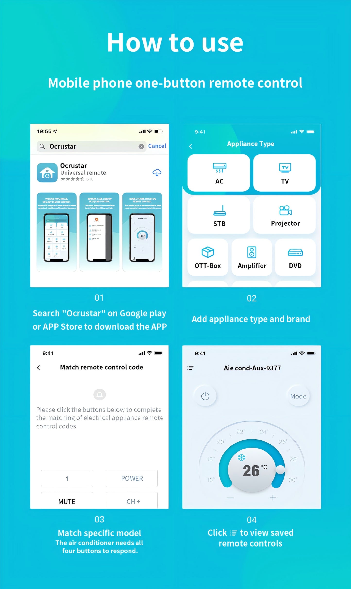 Ocrustar 7th Gen 2025 Mini Smartphone IR Remote Controller Adapter For Android & iOS iPhone Mini IR Blaster Universal Control All in One AC/TV/DTH/DVD/STB (Type-C)
