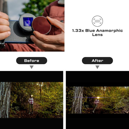 Freewell 1.33x Blue Anamorphic Lens Compatible with Freewell Sherpa & Galaxy Cases 