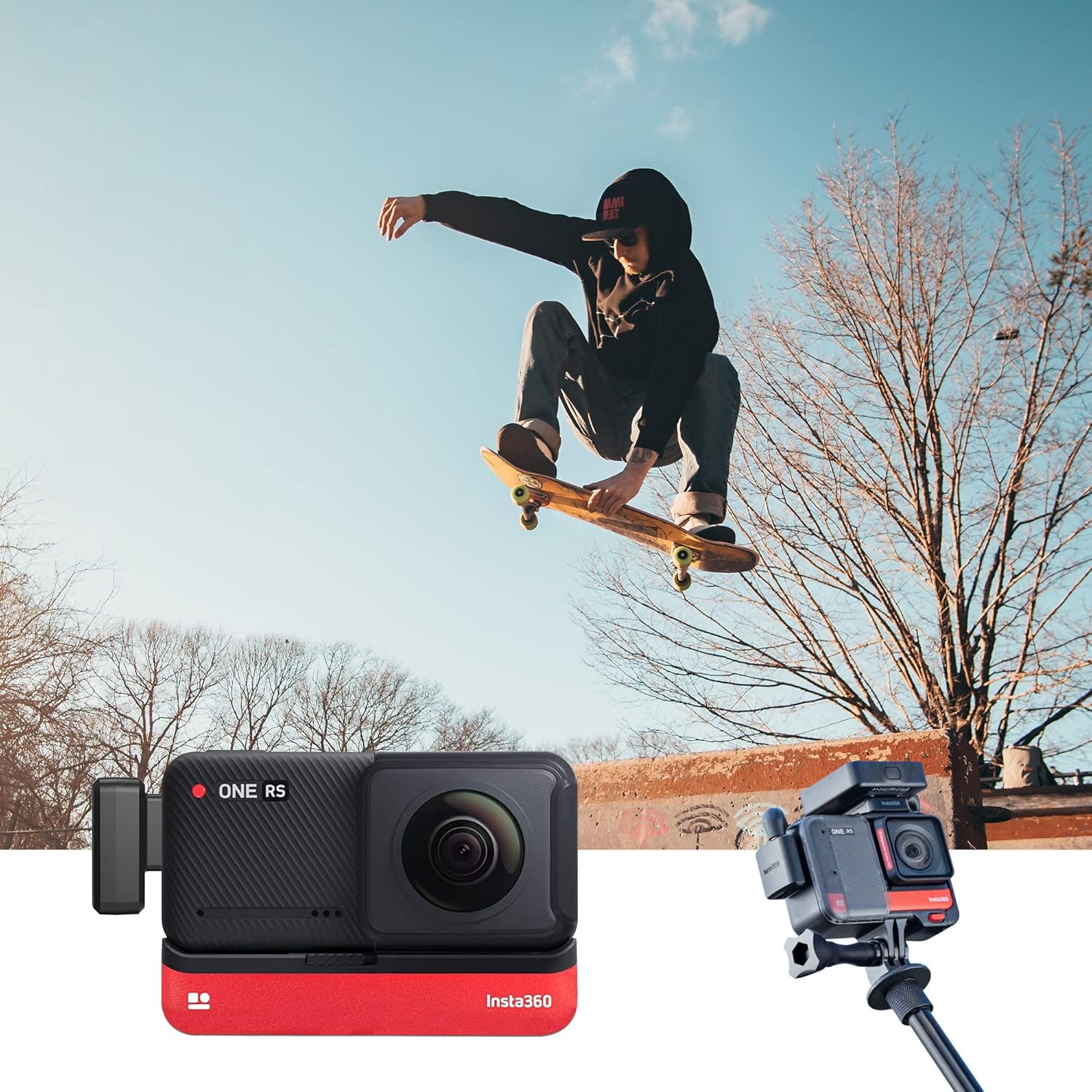 Insta360 ONE RS Dual Mic Adapter, Capture Audio 3.5mm Mic USB-C Port (Horizontal Version)